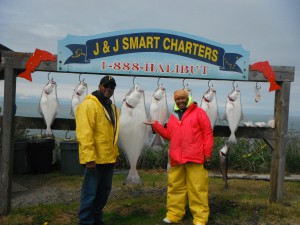 Debra caught the big Halibut today--her first fish ever!