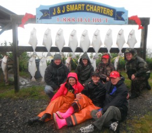 This great group had a wonderful day of Halibut fishing despite the rain!