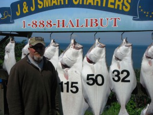 Buck Buchanan caught a really nice 115 lb Halibut today!