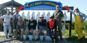 Captain Mike and Deckhand Tim with the Wounded Heroes and Ayers Parties