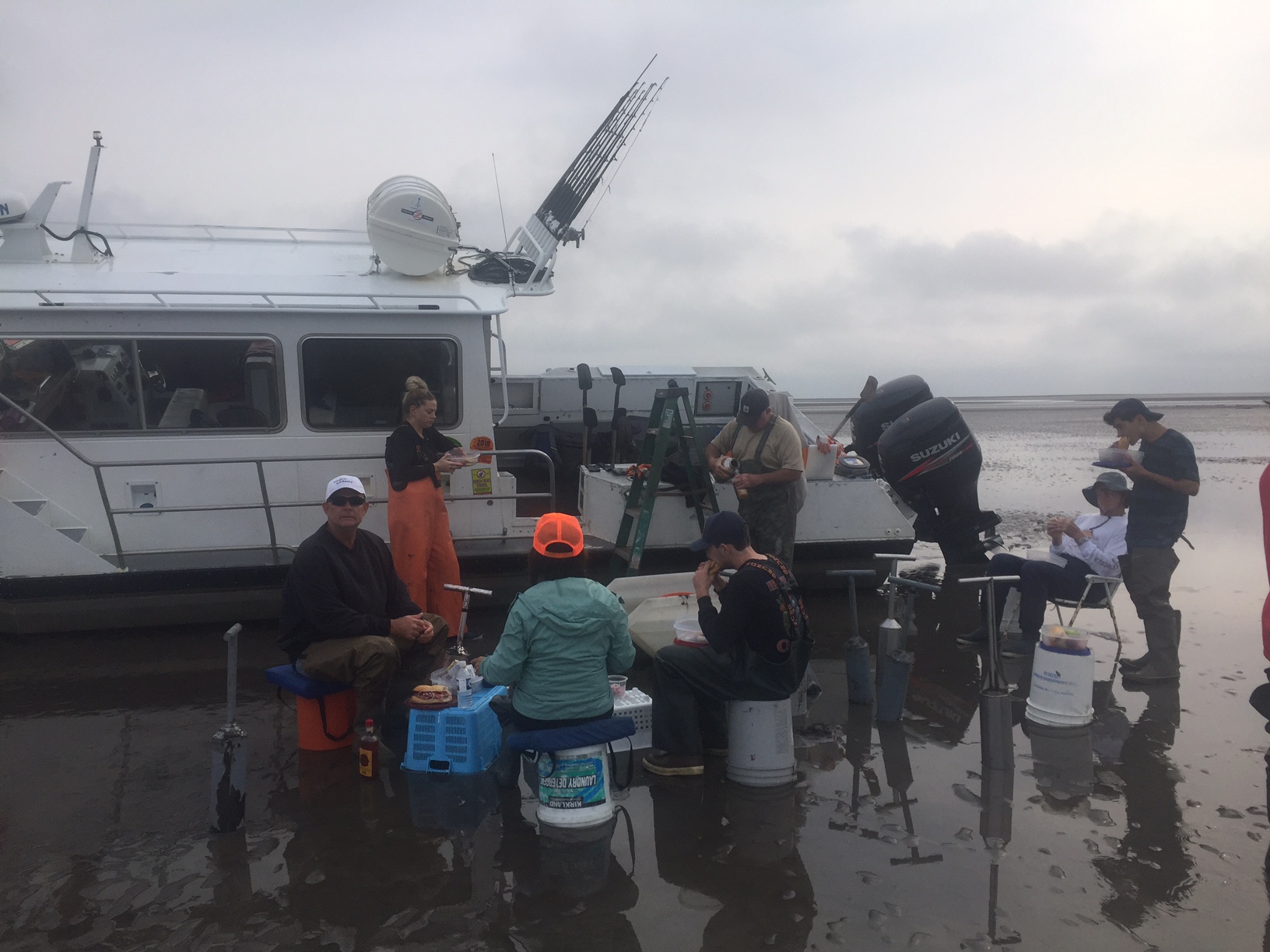 Lunch break on clamming trip