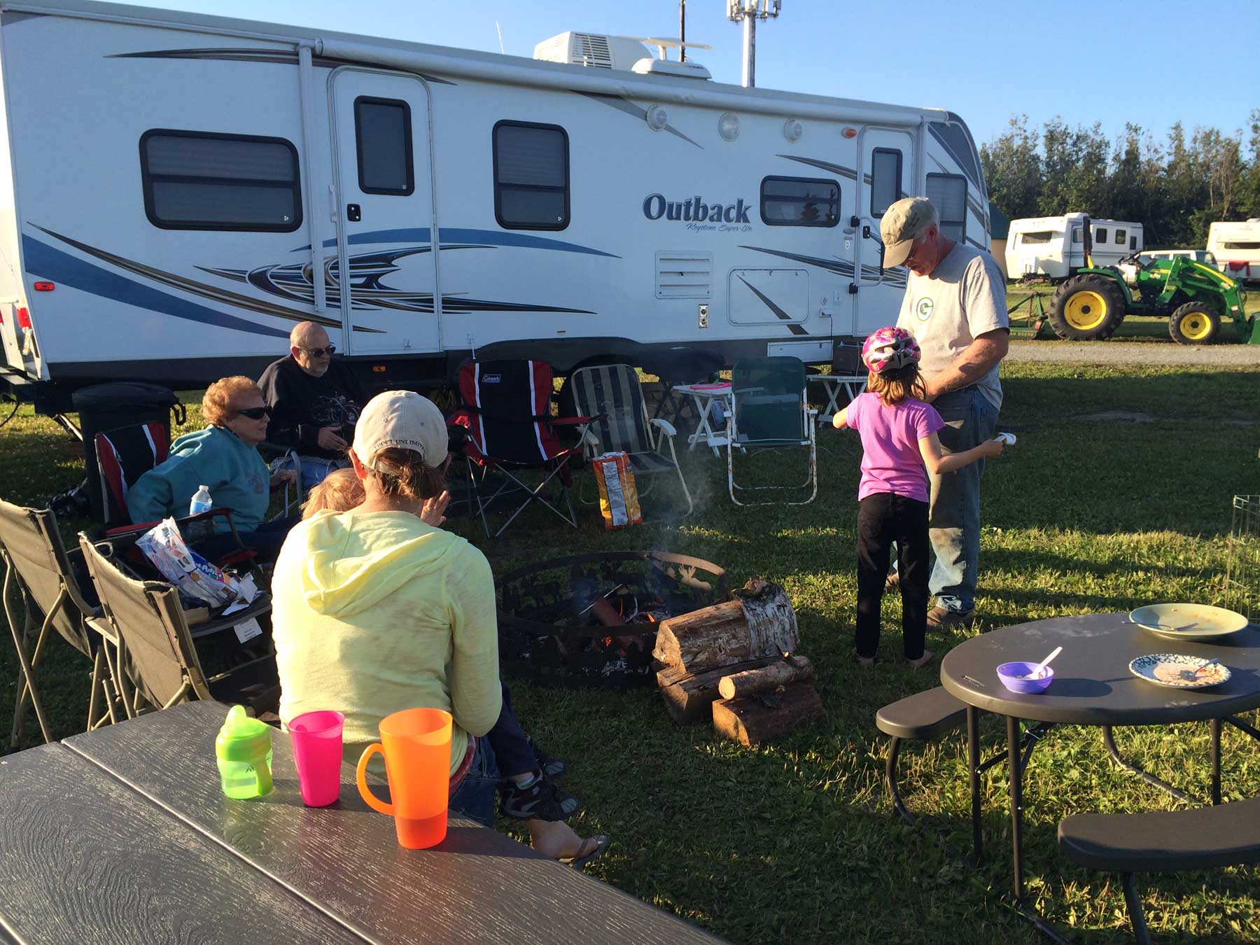 A family RV camping at our campground